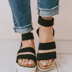 Halsey Platform Sandal Black