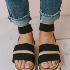 Halsey Platform Sandal Black