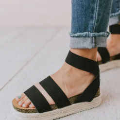 Halsey Platform Sandal Black