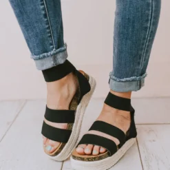 Halsey Platform Sandal Black