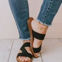 Harvey Slip On Sandals Black