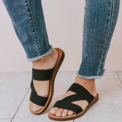 Harvey Slip On Sandals Black