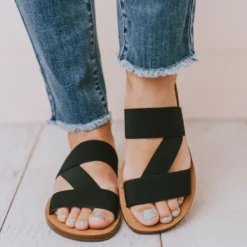 Harvey Slip On Sandals Black