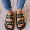 Joan Studded Sandals Black