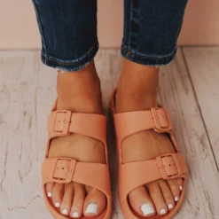 Lennie Buckled Sandals Coral Shoes
