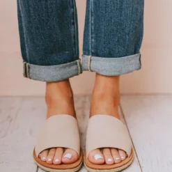 Leora Slip On Sandals Beige Shoes