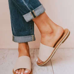 Leora Slip On Sandals Beige Shoes