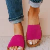 Leora Slip On Sandals Magenta Shoes