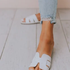 East Lion Madison Slide Sandal White Shoes