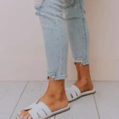 East Lion Madison Slide Sandal White Shoes