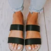 East Lion Megan Slip On Sandal Black Shoes