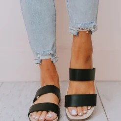 East Lion Megan Slip On Sandal Black Shoes