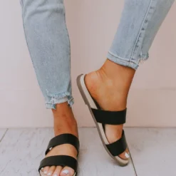 East Lion Megan Slip On Sandal Black Shoes