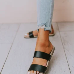 East Lion Megan Slip On Sandal Black Shoes