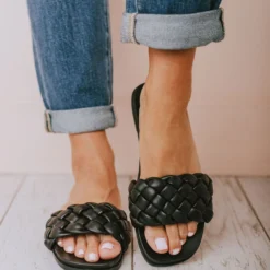 Penny Braided Sandals Black
