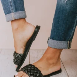 Penny Braided Sandals Black