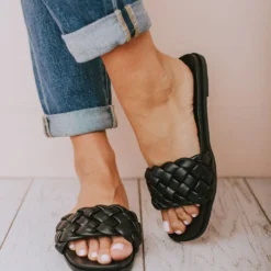 Penny Braided Sandals Black