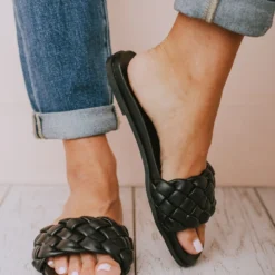 Penny Braided Sandals Black