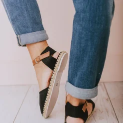 Sandals Polly Espadrille Flats Black