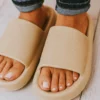 Sandals Pool Slides Taupe Shoes