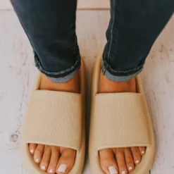 Sandals Pool Slides Taupe Shoes