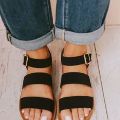 River Strap Sandals Black