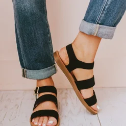 River Strap Sandals Black