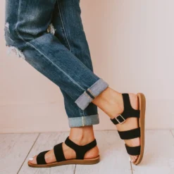 River Strap Sandals Black