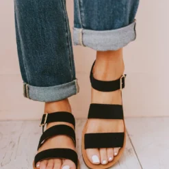 River Strap Sandals Black
