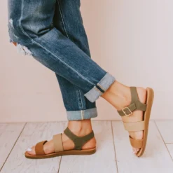 Shoes River Strap Sandals Olive Multi