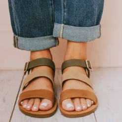 Shoes River Strap Sandals Olive Multi