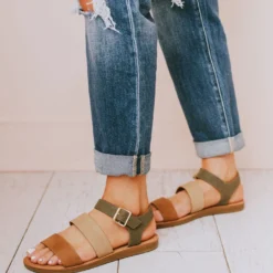 Shoes River Strap Sandals Olive Multi