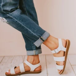 Shoes River Strap Sandals White