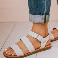 Shoes River Strap Sandals White