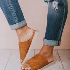 Romi Slip On Sandals Camel Shoes