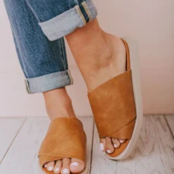 Romi Slip On Sandals Camel Shoes