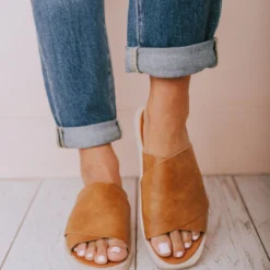 Romi Slip On Sandals Camel Shoes