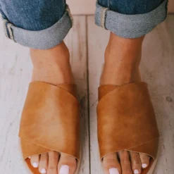 Romi Slip On Sandals Camel Shoes