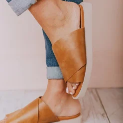 Romi Slip On Sandals Camel Shoes