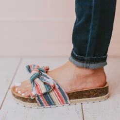 Shoes Slip On Bow Sandals Blue/Pink