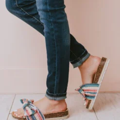 Shoes Slip On Bow Sandals Blue/Pink