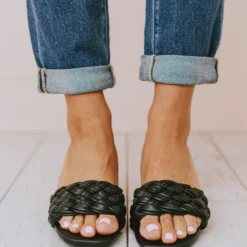 Sandal Shoes Vinnie Braided Heel Black