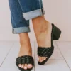 Sandal Shoes Vinnie Braided Heel Black