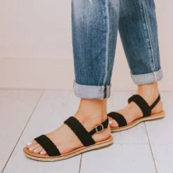 Woven Strap Sandal Black