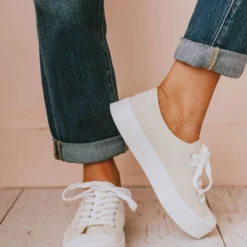 Fortune Dynamic Finlo Lace Up Sneakers Beige Shoes