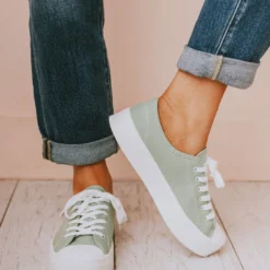Booties Finlo Lace Up Sneakers Sage