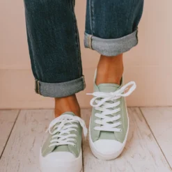 Booties Finlo Lace Up Sneakers Sage