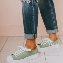Booties Finlo Lace Up Sneakers Sage