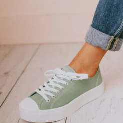 Booties Finlo Lace Up Sneakers Sage