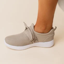 Lucy Avenue Luley Lace Up Sneakers Dark Taupe